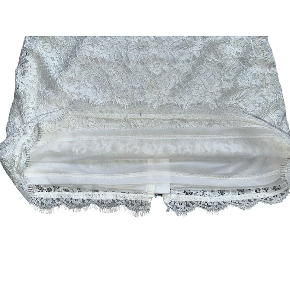 Womens White Lace Dress Formal Size 14 Short Simple Wedding Dress - Picture 15 of 16